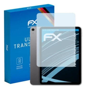 Abbildung von atFoliX Schutzfolie kompatibel mit Apple iPad Air 11 2024 Folie, ultraklare FX Displayschutzfolie (2X)