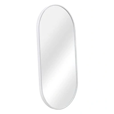 Abbildung von en.casa Wandspiegel, Corato 40x80cm Badspiegel Ellipsen Form Weiß