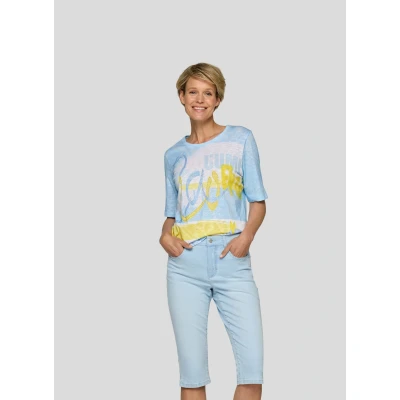 Abbildung von Rabe Print Shirt &quot;Rabe Rundhalsshirt mit Schriftzug und sommerlichem Print&quot;