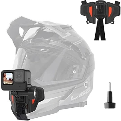 Abbildung von Verbesserte Motorradhelm Kinnhalterung für Go Pro Max Hero 10 9 8 7 6 5 Insta 360 One R X DJI Osmo Action Pocket Kamera + Halterung Adapter Zubehör