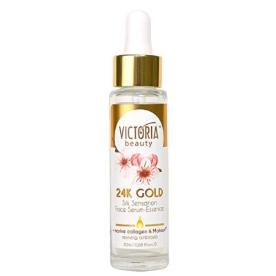 Abbildung von Victoria Beauty Anti Aging Serum mit 24k Gold gegen Falten und Augenringe, Kollagen Gesichtsserum Hyaluronsäure für ein schönes Gesicht, Luxus Gesichtspflege (1 x 20 ml)