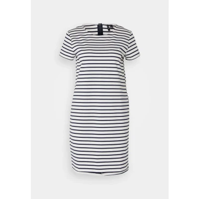 Abbildung von Vero Moda Vmabby Short ZIP Dress Jerseykleid, Damen, Größe: XL, Snow white/navy