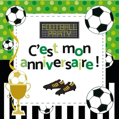Abbildung von Clairefontaine 20033C ein Einladungs Set zum Geburtstag, bestehend aus 8 einfachen Karten 11,6 x cm + Umschlägen 12 cm, Fußball
