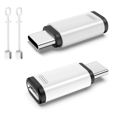 Abbildung von TiMOVO für Lightning auf USB C Adapter, 2 Stück Stecker Lighting Buchse Adapter mit 36W Schnellladung &amp; Datensynchronisation iPhone 15/16 Serie,S24/23, iPad, Nicht Audio/OTG, Weiß