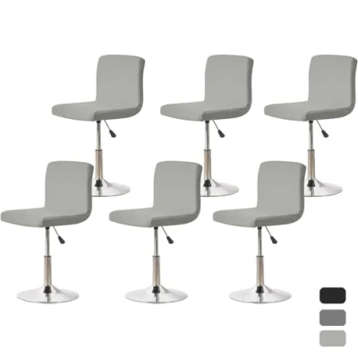 Abbildung von Auliuse 6PCS Bar Stool Slipcovers with Backrest Cover,Stretch Chair Removable Covers for Short Swivel Dining (No Chairs),Hellgrau