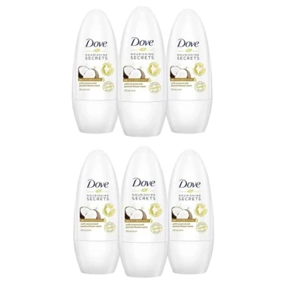 Abbildung von Dove Pflegegeheimnisse Deo Roll On Regenerierendes Ritual ohne Aluminium mit Kokos und Jasminblütenduft 50 ml 6 Stück