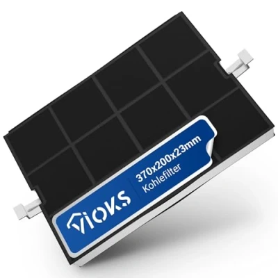 Abbildung von VIOKS Aktivkohlefilter Dunstabzugshaube 370x200x23 mm Ersatz für Bosch Balay 351210 00351210 DHZ5160 Gaggenau KF001010 Siemens LZ51600 Neff Z5114X0 Kohlefilter Dunstabzugshauben Constructa
