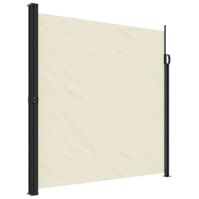 Abbildung von vidaXL Seitenmarkise, Wandmarkise mit PU Beschichtung, Sichtschutz für Balkon Terrasse Garten, Windschutz Markise, Ausziehbar Creme Polyester