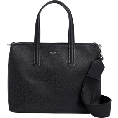 Abbildung von Calvin Klein Damen Tote Bag Tasche Must Mono Klein, Schwarz (Ck Black), Einheitsgröße