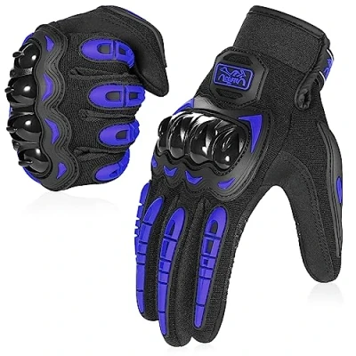Abbildung von COFIT Motorrad Handschuhe, Touchscreen Motorradhandschuhe für Motorradrennen, Mountainbike, Motorcross, Klettern, Wandern und andere Outdoor Sportarten Aktivitäten Blau M