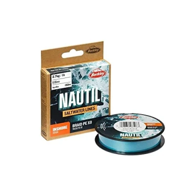 Abbildung von Berkley Nautil Inshore x8 Geflochtene Schnur Aqua Blau 300m 0.30mm (18.1kg)