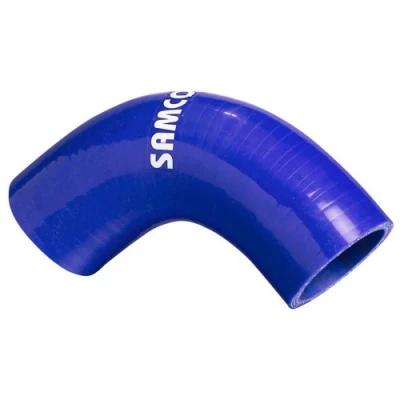 Abbildung von Samco Silikonschlauch 90 Grad Ecke Länge 102mm Ø35mm Blau