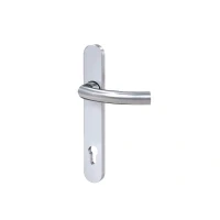 Abbildung von 1/2 Schmalrahmen Drücker Garnitur (innen) rund Edelstahl Lochung: PZ 92/8 mm