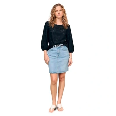 Abbildung von Object Objellen Short Jeansrock, Damen, Größe: XS, Light blue denim