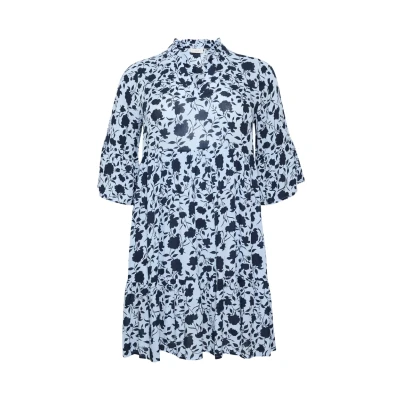 Abbildung von Kaffe Curve ISMA AMI Freizeitkleid, Damen, Größe: 44, Blue tone graphic flower