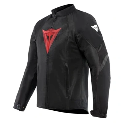 Abbildung von Dainese Air Graphics Tex Jacket, Sommer Motorradjacke, belüftet und leicht, mit weichen Protektoren an Schultern Ellenbogen, Mann, Schwarz/Rot Diamant, 60