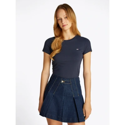 Abbildung von Tommy Jeans SLIM C NECK TEE Tshirt basic, Damen, Größe: 36, Dark night navy