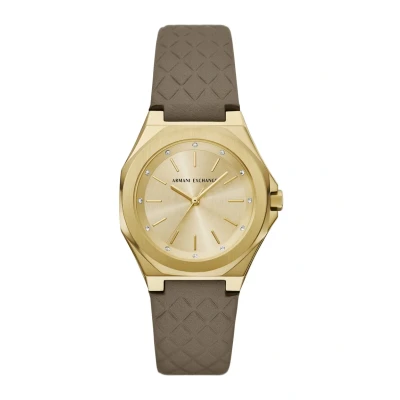 Abbildung von Armani Exchange Watch for Women, Quartz Movement and 40mm Case Size with Stainless Steel, Leather or Silicone Strap