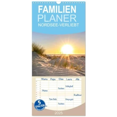 Abbildung von Familienplaner 2025 NORDSEE VERLIEBT mit 5 Spalten (Wandkalender, 21 cm x 45 cm), CALVENDO