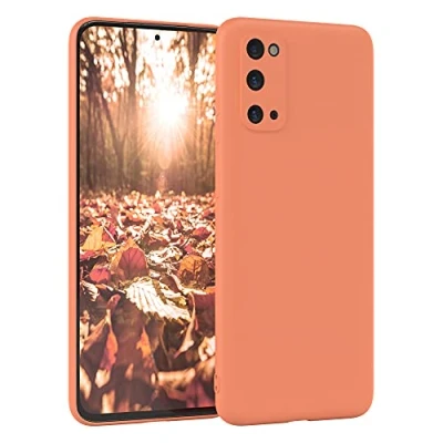 Abbildung von EAZY Case Silikonhülle für Samsung Galaxy S20 Hülle Silikon Orange weich stoßfeste Handyhülle Schutzhülle mit Kameraschutz Dünn Premium Schutz Cover TPU Phone Bumper in