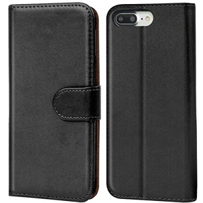 Abbildung von Verco iPhone 8 Plus Hülle, Handyhülle für Apple 7 / Tasche PU Leder Flip Case Brieftasche Schwarz