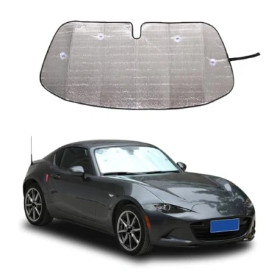 Abbildung von Auto Windschutzscheibe Sonnenschutz UV Strahlen Reflektor für Mazda MX 5 RF Miata 2009 2015 Frontfenster Abdeckung Faltbare reflektierende Sonnenblende