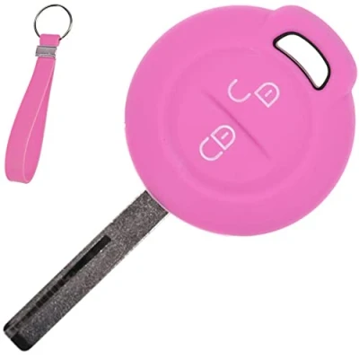 Abbildung von Soft Case Schutz Hülle Auto Schlüssel + Schlüsselband Rosa für Mitsubishi Colt VI Smart Forfour 454