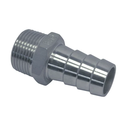 Abbildung von Schlauchanschluss mit Außengewinde 1 1/2&quot; für Schlauch 38 mm Edelstahl 316 (A4)