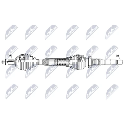 Abbildung von NTY NPW VV 154 Antriebswelle Vorderachse rechts 1025mm Automatikgetriebe