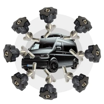 Abbildung von 8X Schrauben + Muttern kompatibel mit VW Bulli Bus T5 T6 Multivan Set Zubehör Führungsschiene Schienenlast Sicherungsschrauben Transporter California Befestigungsschrauben Multiflexboard