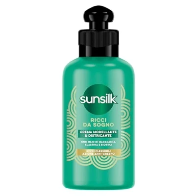 Abbildung von Sunsilk, Entwirrungscreme für Traumlocken, Creme definierte Locken, ohne Ausspülen, Active Fusion Formel mit Macadamia Öl, Elastin und Biotin, 200 ml
