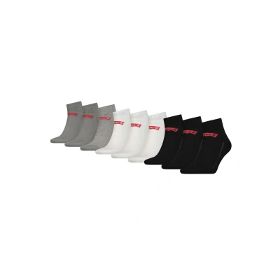 Abbildung von Levi&#039;s Batwing LOGO MID CUT 9 PACK Socken, Größe: 35 38, White grey melange jet black