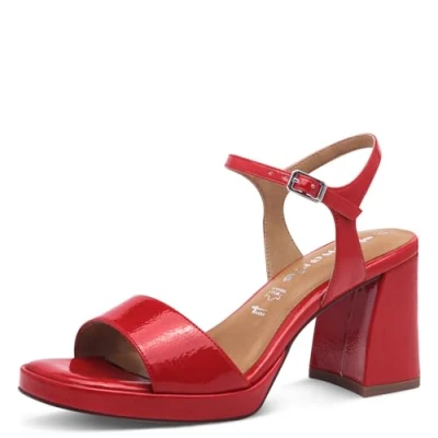 Abbildung von Tamaris High Heel Sandalette, Damen, Größe: 37, Red patent Schuhe