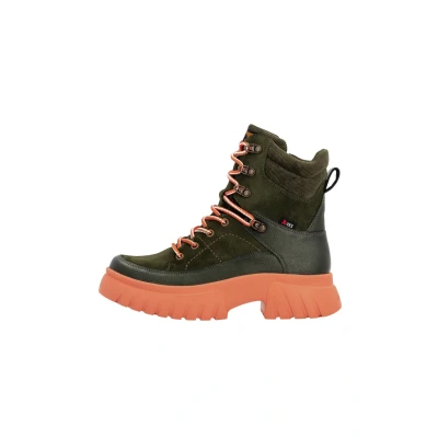 Abbildung von Rieker Evolution Plateaustiefelette, Damen, Größe: 37, Khaki glutorange Schuhe