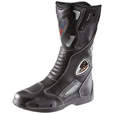 Abbildung von protectWEAR Tourenstiefel aus schwarzem Leder u.a. zum Motorradfahren geeignet Modell SB 03203, 47
