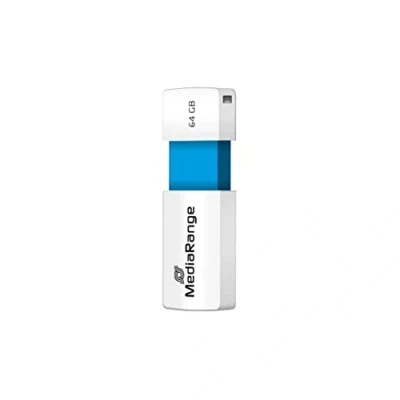 Abbildung von MediaRange USB 2.0 Speicherstick 64GB Color Edition, Mini Flash Laufwerk mit Schiebemechanismus, externe Speichererweiterung Lesegeschwindigkeit von bis zu 16 MB/s, Farbe Hellblau