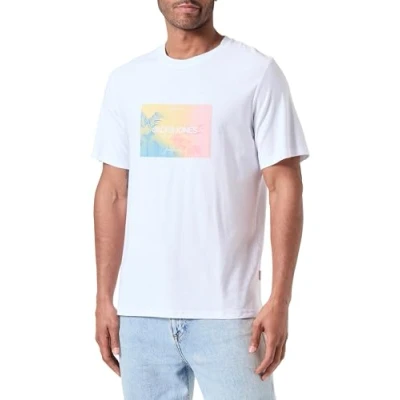 Abbildung von JACK&amp;JONES Herren JORARUBA Sunset Branding Tee SS C.N T Shirt, Bright White, XL