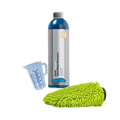 Abbildung von detailmate Autowäsche Set: Koch Chemie Nano Shampoo 750ml + Waschhandschuh Chenille skalierter, hochwertiger Messbecher 50 ml