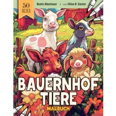 Abbildung von Bauernhoftiere Malbuch: 50 Bauernhof Malvorlagen Für Erwachsene, Kinder Und Jugendliche Lustiges Bilder Stressabbau &amp; Entspannung Geschenk zum Ausmalen Frauen, Mädchen Senioren