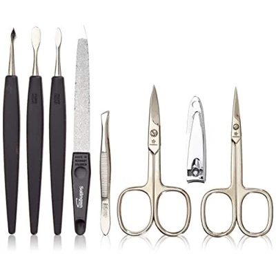 Abbildung von Pfeilring Aktion Manicure Etui, dunkelbraun, 8 teilig, mit Nagelknipser, Basic Füllung