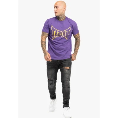 Abbildung von Tapout Herren T Shirt Normale Passform Lifestyle Basic Tee Lilac/Yellow XXL