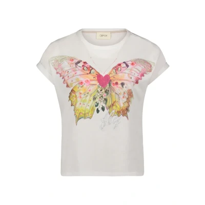 Abbildung von Cartoon Kurzarmshirt &quot;Cartoon Damen Printshirt mit Ärmelaufschlag&quot;, (1 tlg.), Placement