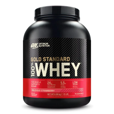 Abbildung von OPTIMUM NUTRITION Gold Standard Whey 4540g Beutel / Delicious Strawberry