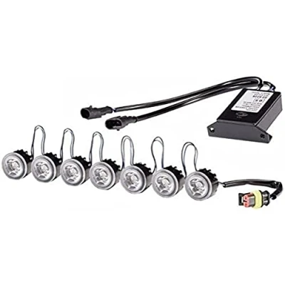 Abbildung von HELLA LED Tagfahrleuchtensatz LEDayFlex 12V / 24V rund SAE glasklar Kabel: 120mm Fahrzeugfront Satz 2PT 010 458 741