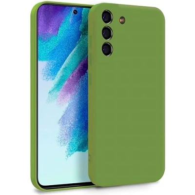 Abbildung von MyGadget Hülle für Samsung Galaxy S21 FE Zweilagige Handyhülle mit Kameraschutz Cover Innenfutter &amp; Silikon außen Grün