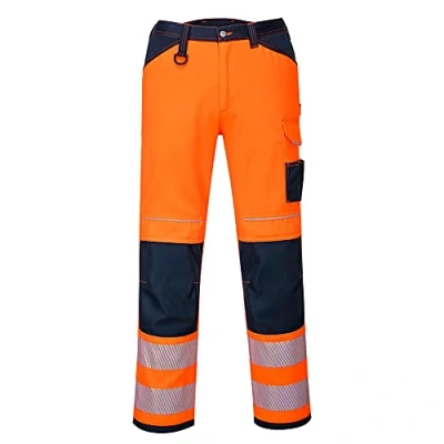 Abbildung von Portwest PW3 Warnschutz Arbeitshose, Größe: 28, Farbe: Orange/Marine, PW340ONR28