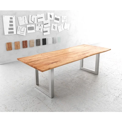 Abbildung von Esstisch Edge 240x100cm Akazie Natur Edelstahl breit Live