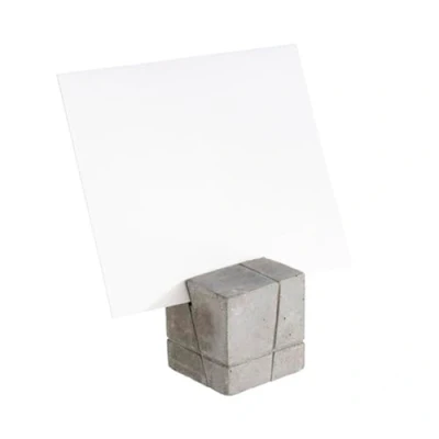 Abbildung von APS 71493 4er Set Kartenhalter, Fotohalter, inkl. 15 weißen und schwarzen Beschriftungskarten, 3 x cm, Beton