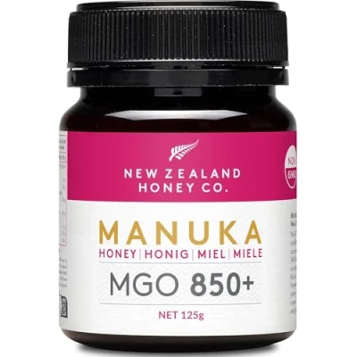 Abbildung von New Zealand Honey Co. Manuka Honig MGO 850+ Aktiv und Roh Hergestellt in Neuseeland Zertifiziertem Methylglyoxal Gehalt 125g
