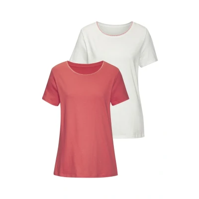 Abbildung von Vivance 2 PACK Tshirt basic, Damen, Größe: 32/34, Apricot creme